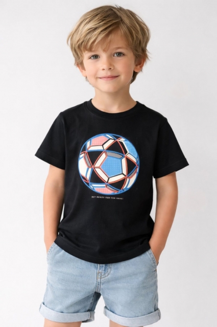 Children`s t-shirt for a boy, black color