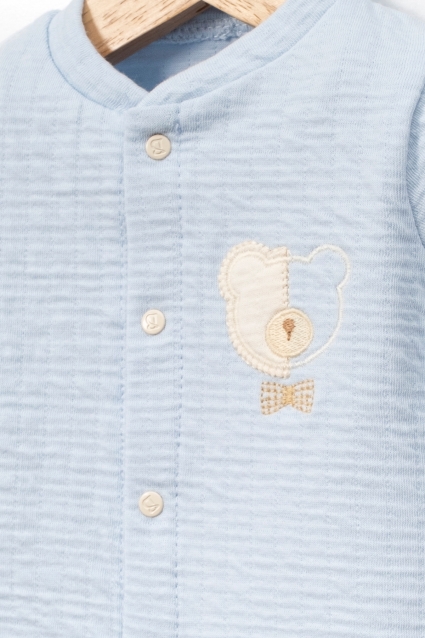 Baby set for boy with long sleeve 3 pieces, blue color