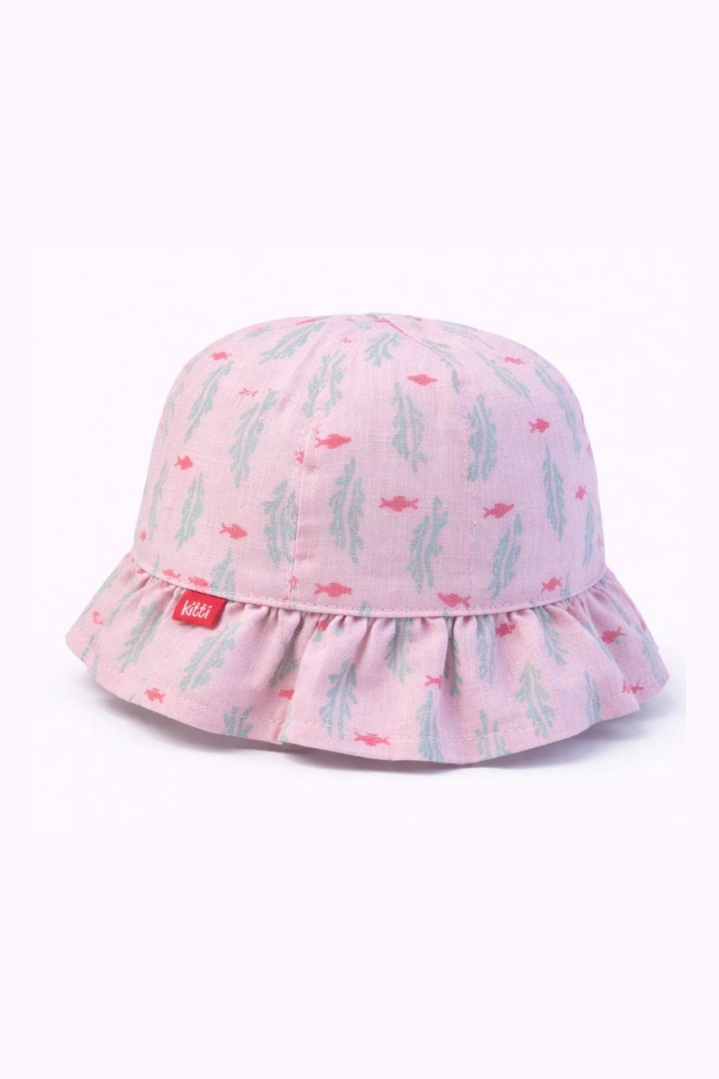Children`s hat for a girl, a pink color