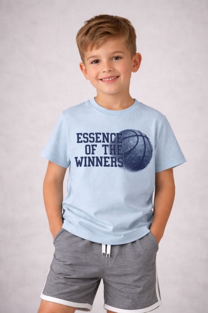 Children`s t-shirt for a boy, blue color