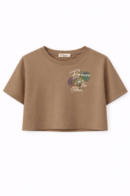 Children`s t-shirt for a girl, brown color