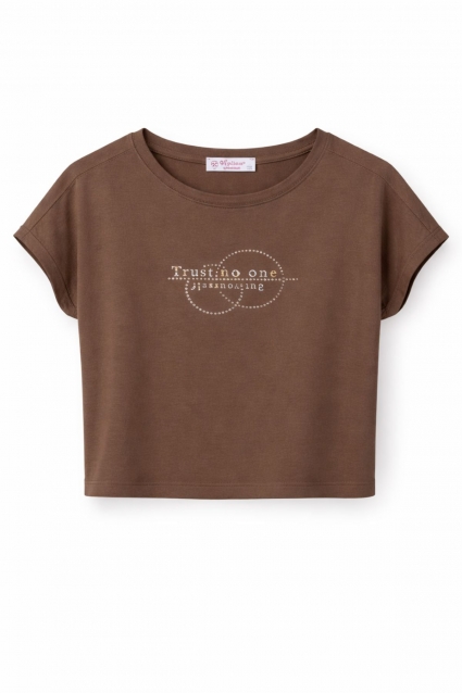 Children`s t-shirt for a girl, brown color