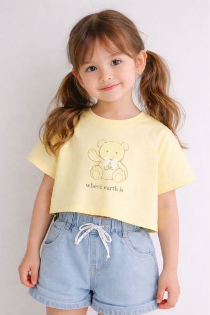 Children`s t-shirt for a girl, brown color