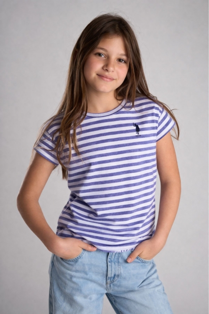 Children`s t-shirt for a girl, dark blue color