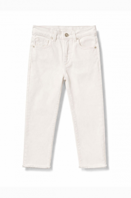 Pantaloni copii pentru fete, culoare alba