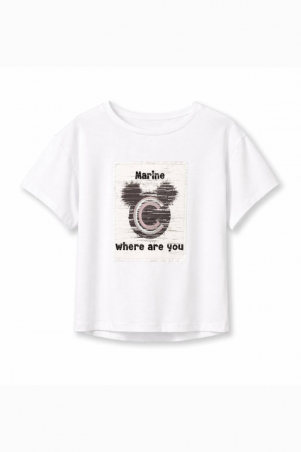Tricou pentru copii pentru fata, culoare alba