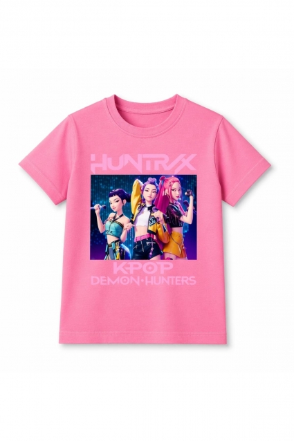 Children`s t-shirt for girls, cyclamen color