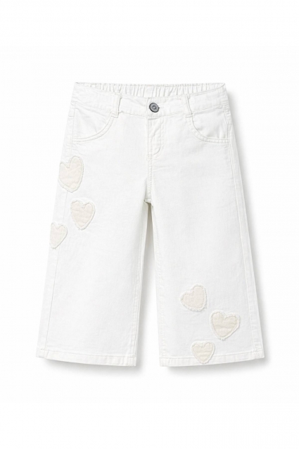 Pantaloni copii pentru baietel, culoare alba