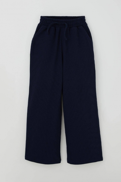 Pantaloni sport copii pentru fete, culoare albastru inchis