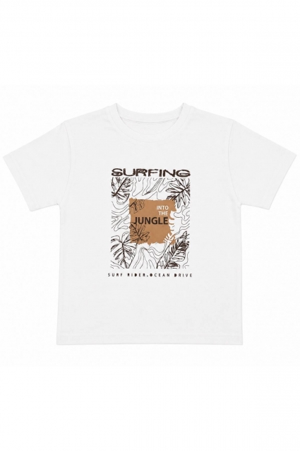 Tricou pentru copii pentru baietel, culoare alba