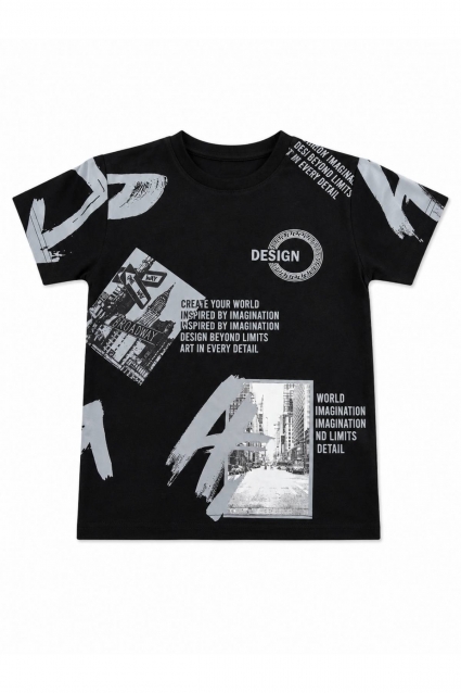 Children`s t-shirt for a boy, black color