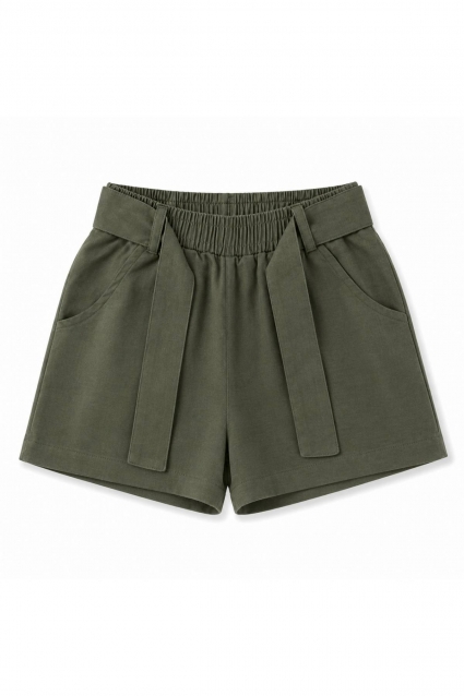 Children`s shorts for girls, green color