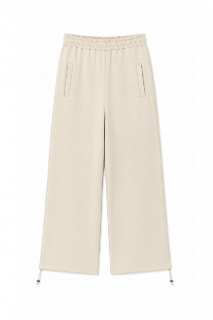 Pantaloni sport copii pentru fete, culoare bej