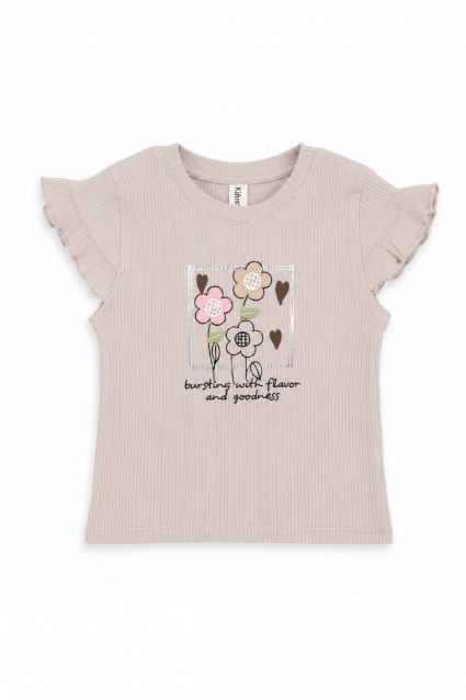 Tricou pentru copii pentru fata, culoare pudra