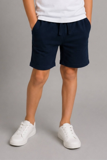 Children`s bermuda shorts for boys, dark blue color