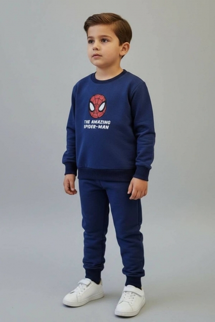 Children`s set for a boy with long sleeves, blue color