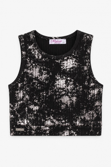 Children`s tank top for girls, black color