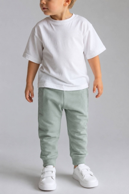 Children`s bottom for a boy, green color