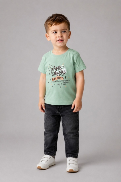 Children`s t-shirt for a boy, green color