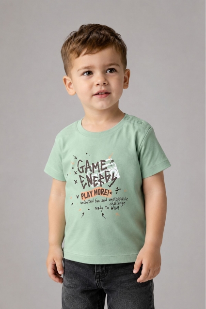 Children`s t-shirt for a boy, green color
