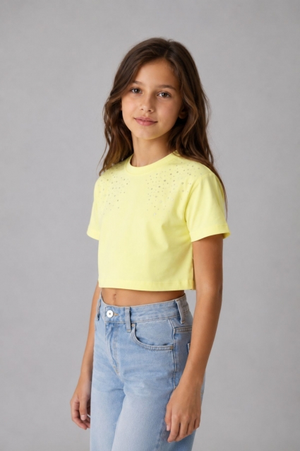 Children`s t-shirt for a girl, color ecru