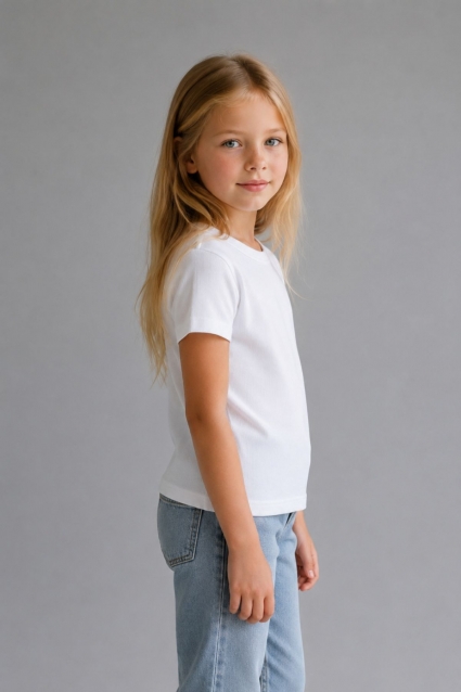 Children`s t-shirt for a girl, white color