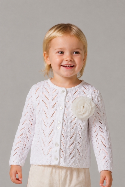 Children`s vest for a girl, white color