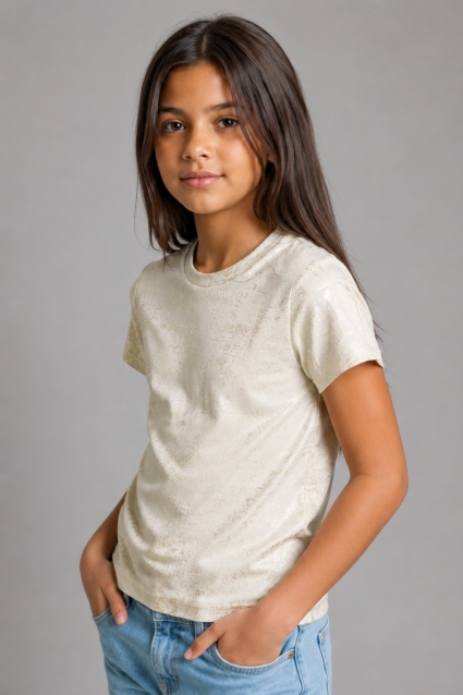 Children`s t-shirt for a girl, gray color