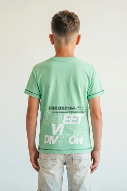 Children`s t-shirt for a boy, green color