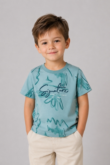 Tricou copii pentru un baiat, culoare turcoaz