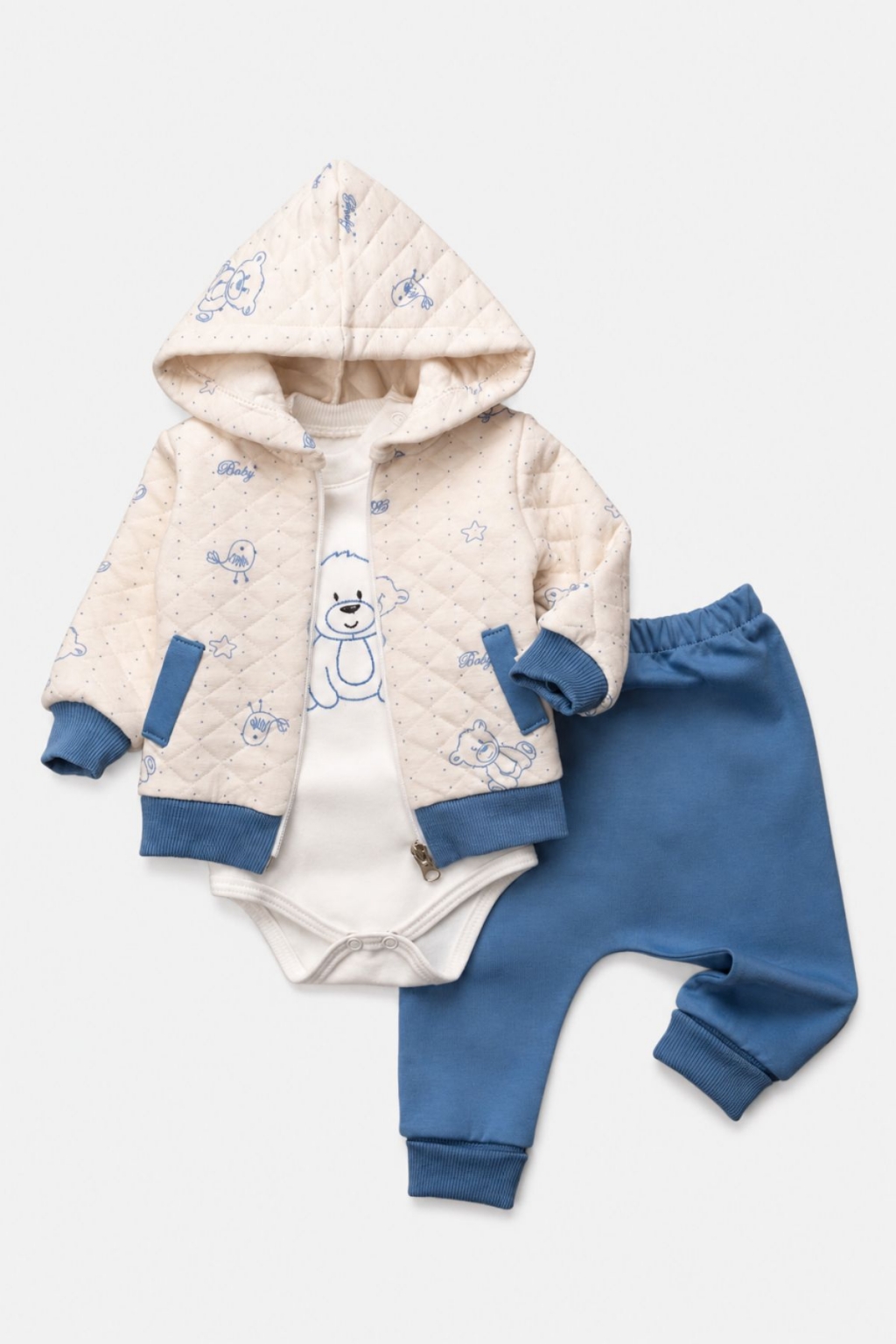 Blue 3 piece long sleeve baby boy set