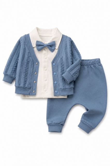 Blue 3 piece long sleeve baby boy set