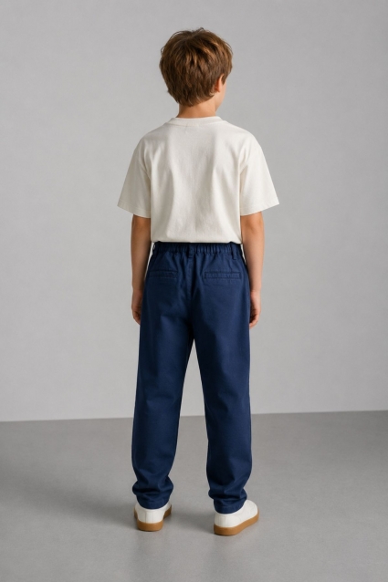 Children`s pants for a boy, dark blue color