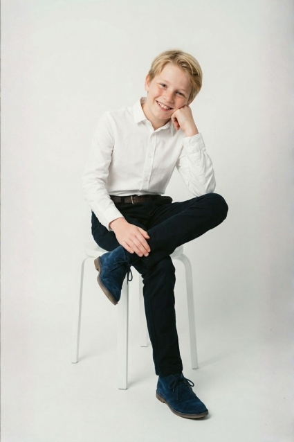 Children`s trousers for boys, black color
