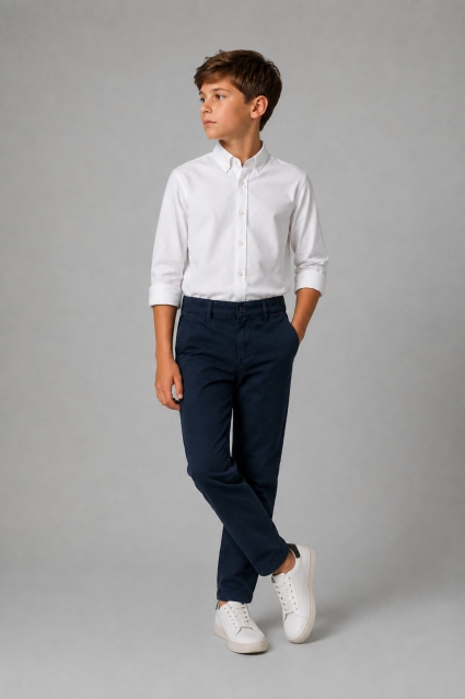 Children`s pants for a boy, dark blue color