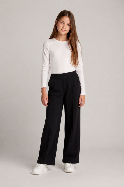 Pants for girls, black color