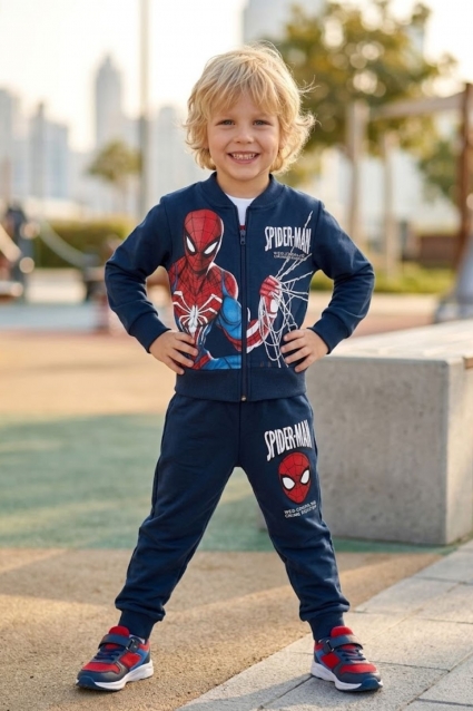 Dark blue long sleeve 3-piece set for boys
