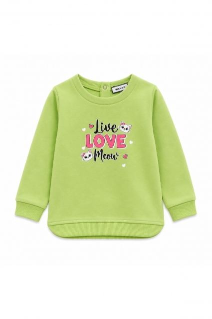 Children`s blouse for girls with long sleeves, mint color