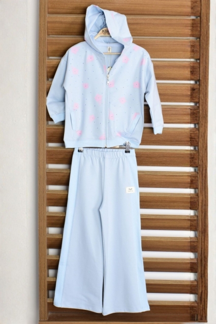 Children`s sports team for girls, blue color