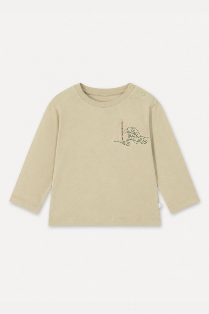 Children`s blouse for a boy with long sleeves, green color