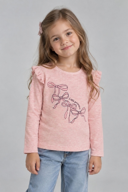 Children`s blouse for girls with long sleeves, dark pink color