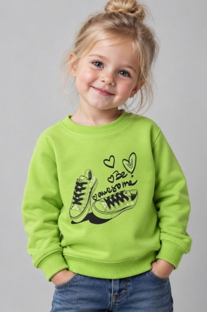 Children`s blouse for girls with long sleeves, yellow color
