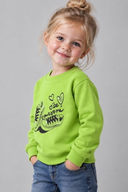 Children`s blouse for girls with long sleeves, yellow color