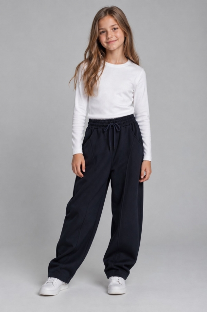 Pantaloni sport fete, culoare neagra