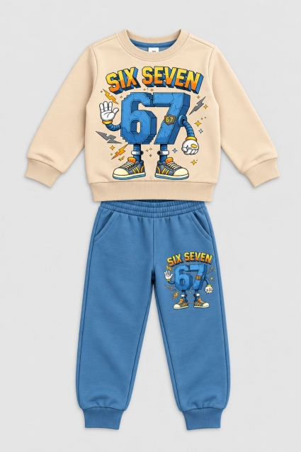 Children`s set for boy with long sleeve, gray color